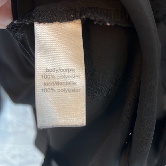 BLACK EUC MAURICE’S SHEER CROCHET TRIM LONG SLEEVE TOP SHIRT - Picture 11 of 11
